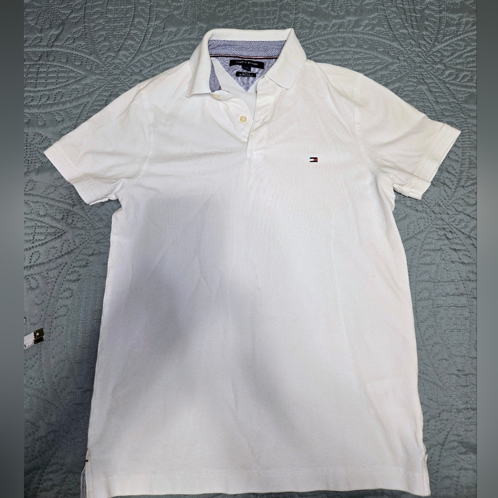 Tommy Hilfiger Men's S Slim Fit White Polo Shirt